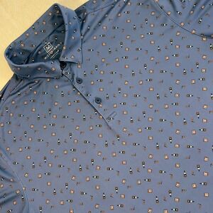 MIZZEN+MAIN Classic‎ Mens Golf Polo Shirt Golf Drinks Design Short Sleeve Large